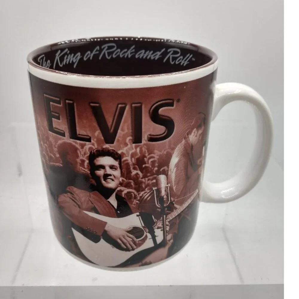 Elvis Presley King Of Rock And Roll Ceramic Coffee Mug 12 Oz By Vandor